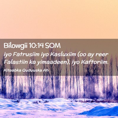 Picture 02 - Bilowgii 10:14 SOM - iyo Fatrusiim iyo Kasluxiim (oo ay reer Falastiin - Bible Verse Picture
