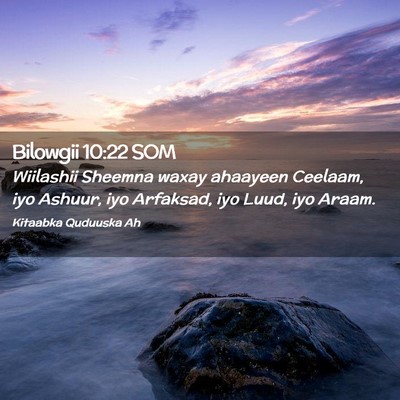 Picture 02 - Bilowgii 10:22 SOM - Wiilashii Sheemna waxay ahaayeen Ceelaam, iyo - Bible Verse Picture