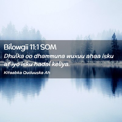 Picture 02 - Bilowgii 11:1 SOM - Dhulka oo dhammuna wuxuu ahaa isku af iyo isku - Bible Verse Picture