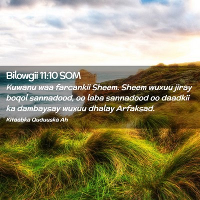 Picture 02 - Bilowgii 11:10 SOM - Kuwanu waa farcankii Sheem. Sheem wuxuu jiray - Bible Verse Picture
