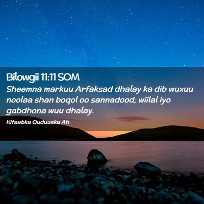 Picture 02 - Bilowgii 11:11 SOM - Sheemna markuu Arfaksad dhalay ka dib wuxuu - Bible Verse Picture