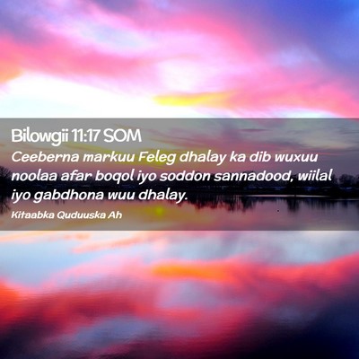 Picture 02 - Bilowgii 11:17 SOM - Ceeberna markuu Feleg dhalay ka dib wuxuu noolaa - Bible Verse Picture