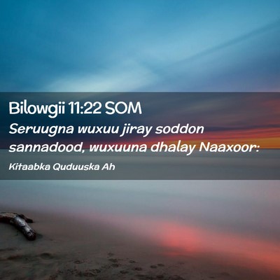 Picture 02 - Bilowgii 11:22 SOM - Seruugna wuxuu jiray soddon sannadood, wuxuuna - Bible Verse Picture