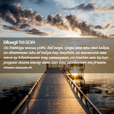 Picture 02 - Bilowgii 11:6 SOM - Oo Rabbigu wuxuu yidhi, Bal eega, iyagu waa isku - Bible Verse Picture