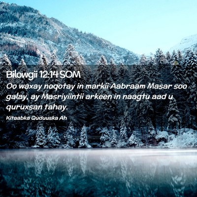 Picture 02 - Bilowgii 12:14 SOM - Oo waxay noqotay in markii Aabraam Masar soo - Bible Verse Picture