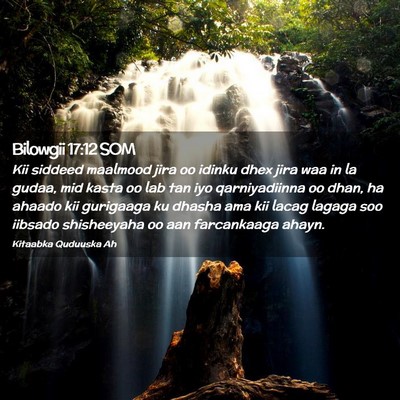 Picture 02 - Bilowgii 17:12 SOM - Kii siddeed maalmood jira oo idinku dhex jira waa - Bible Verse Picture