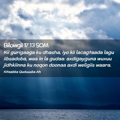 Picture 02 - Bilowgii 17:13 SOM - Kii gurigaaga ku dhasha, iyo kii lacagtaada lagu - Bible Verse Picture