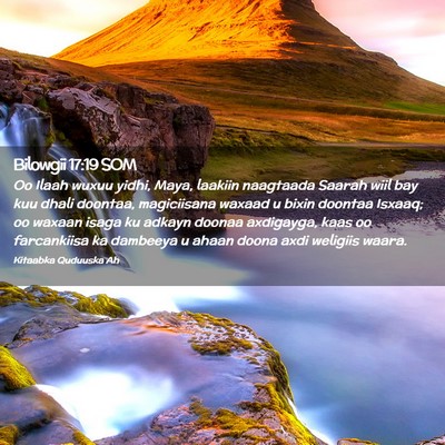 Picture 02 - Bilowgii 17:19 SOM - Oo Ilaah wuxuu yidhi, Maya, laakiin naagtaada - Bible Verse Picture