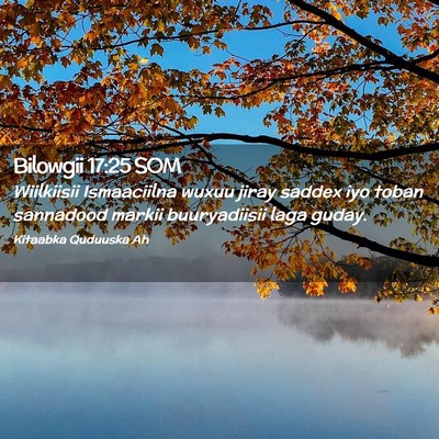 Picture 02 - Bilowgii 17:25 SOM - Wiilkiisii Ismaaciilna wuxuu jiray saddex iyo - Bible Verse Picture