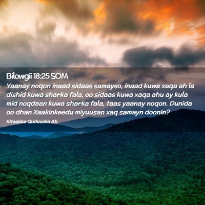 Picture 02 - Bilowgii 18:25 SOM - Yaanay noqon inaad sidaas samayso, inaad kuwa - Bible Verse Picture