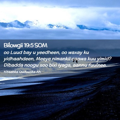 Picture 02 - Bilowgii 19:5 SOM - oo Luud bay u yeedheen, oo waxay ku yidhaahdeen, - Bible Verse Picture