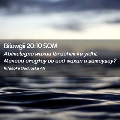 Picture 02 - Bilowgii 20:10 SOM - Abimelegna wuxuu Ibraahim ku yidhi, Maxaad - Bible Verse Picture