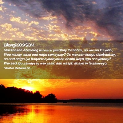 Picture 02 - Bilowgii 20:9 SOM - Markaasaa Abimeleg wuxuu u yeedhay Ibraahim, oo - Bible Verse Picture