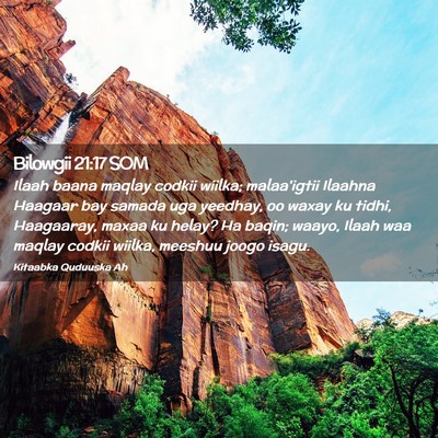Picture 02 - Bilowgii 21:17 SOM - Ilaah baana maqlay codkii wiilka; malaa'igtii - Bible Verse Picture