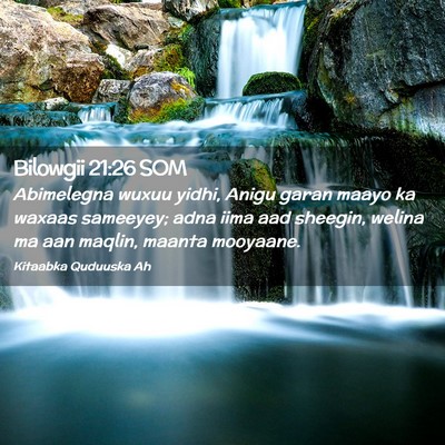 Picture 02 - Bilowgii 21:26 SOM - Abimelegna wuxuu yidhi, Anigu garan maayo ka - Bible Verse Picture