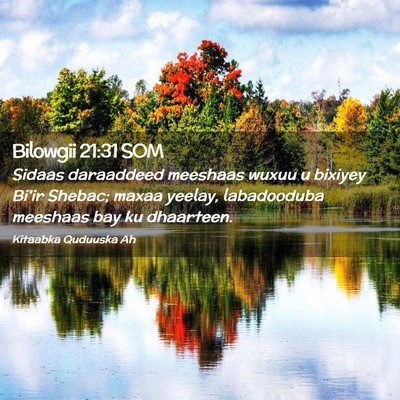 Picture 02 - Bilowgii 21:31 SOM - Sidaas daraaddeed meeshaas wuxuu u bixiyey Bi'ir - Bible Verse Picture