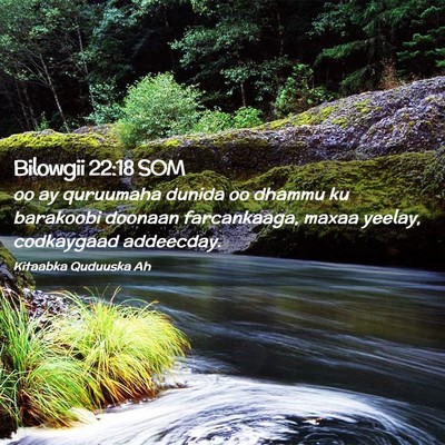 Picture 02 - Bilowgii 22:18 SOM - oo ay quruumaha dunida oo dhammu ku barakoobi - Bible Verse Picture