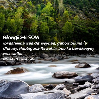 Picture 02 - Bilowgii 24:1 SOM - Ibraahimna waa da' weynaa, gabow buuna la dhacay. - Bible Verse Picture