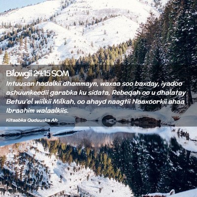 Picture 02 - Bilowgii 24:15 SOM - Intuusan hadalkii dhammayn, waxaa soo baxday, - Bible Verse Picture