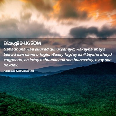 Picture 02 - Bilowgii 24:16 SOM - Gabadhuna waa suurad quruxsanayd, waxayna ahayd - Bible Verse Picture