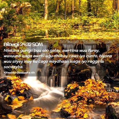 Picture 02 - Bilowgii 24:32 SOM - Ninkiina gurigii buu soo galay, awrtiina wuu - Bible Verse Picture