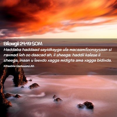 Picture 02 - Bilowgii 24:49 SOM - Haddaba haddaad sayidkayga ula macaamiloonaysaan - Bible Verse Picture