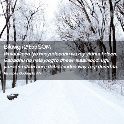 Picture 02 - Bilowgii 24:55 SOM - Walaalkeed iyo hooyadeedna waxay yidhaahdeen, - Bible Verse Picture