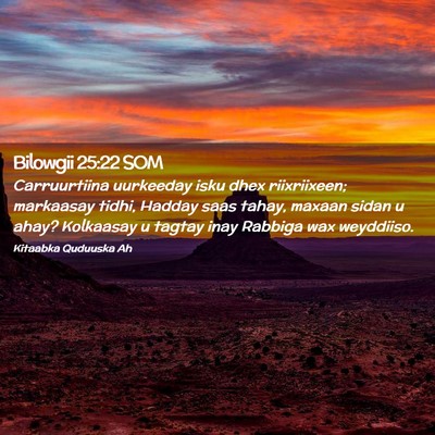 Picture 02 - Bilowgii 25:22 SOM - Carruurtiina uurkeeday isku dhex riixriixeen; - Bible Verse Picture