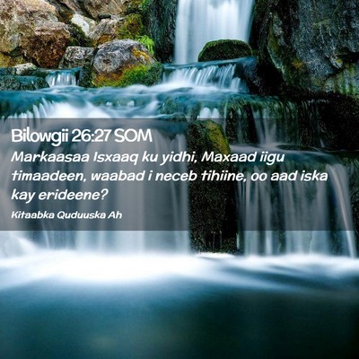 Picture 02 - Bilowgii 26:27 SOM - Markaasaa Isxaaq ku yidhi, Maxaad iigu timaadeen, - Bible Verse Picture