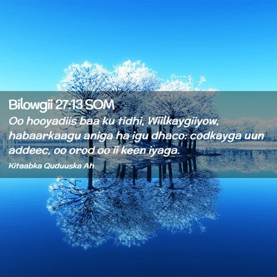 Picture 02 - Bilowgii 27:13 SOM - Oo hooyadiis baa ku tidhi, Wiilkaygiiyow, - Bible Verse Picture