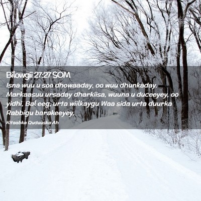 Picture 02 - Bilowgii 27:27 SOM - Isna wuu u soo dhowaaday, oo wuu dhunkaday. - Bible Verse Picture