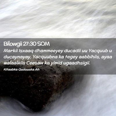 Picture 02 - Bilowgii 27:30 SOM - Markii Isxaaq dhammeeyey ducadii uu Yacquub u - Bible Verse Picture
