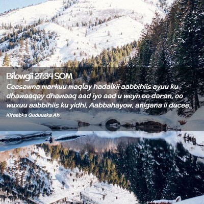 Picture 02 - Bilowgii 27:34 SOM - Ceesawna markuu maqlay hadalkii aabbihiis ayuu ku - Bible Verse Picture