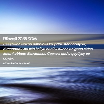 Picture 02 - Bilowgii 27:38 SOM - Ceesawna wuxuu aabbihiis ku yidhi, Aabbahayow, - Bible Verse Picture