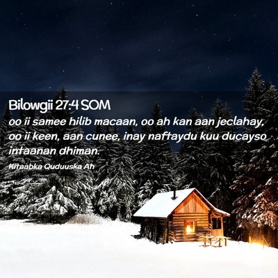Picture 02 - Bilowgii 27:4 SOM - oo ii samee hilib macaan, oo ah kan aan jeclahay, - Bible Verse Picture