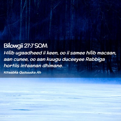 Picture 02 - Bilowgii 27:7 SOM - Hilib ugaadheed ii keen, oo ii samee hilib - Bible Verse Picture