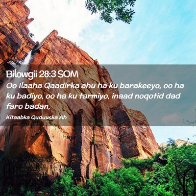 Picture 02 - Bilowgii 28:3 SOM - Oo Ilaaha Qaadirka ahu ha ku barakeeyo, oo ha ku - Bible Verse Picture