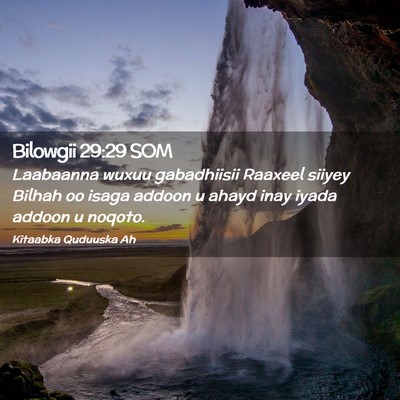 Picture 02 - Bilowgii 29:29 SOM - Laabaanna wuxuu gabadhiisii Raaxeel siiyey Bilhah - Bible Verse Picture