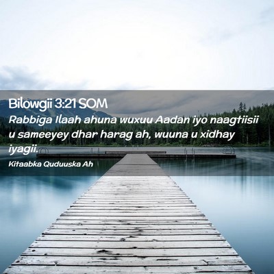 Picture 02 - Bilowgii 3:21 SOM - Rabbiga Ilaah ahuna wuxuu Aadan iyo naagtiisii u - Bible Verse Picture