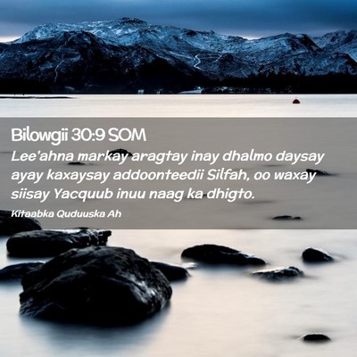 Picture 02 - Bilowgii 30:9 SOM - Lee'ahna markay aragtay inay dhalmo daysay ayay - Bible Verse Picture