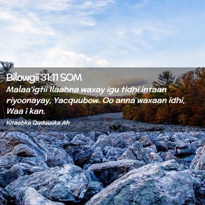 Picture 02 - Bilowgii 31:11 SOM - Malaa'igtii Ilaahna waxay igu tidhi intaan - Bible Verse Picture