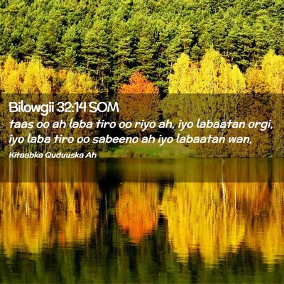Picture 02 - Bilowgii 32:14 SOM - taas oo ah laba tiro oo riyo ah, iyo labaatan - Bible Verse Picture
