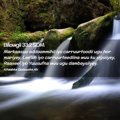 Picture 02 - Bilowgii 33:2 SOM - Markaasuu addoommihii iyo carruurtoodii ugu hor - Bible Verse Picture