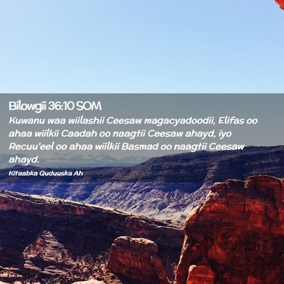 Picture 02 - Bilowgii 36:10 SOM - Kuwanu waa wiilashii Ceesaw magacyadoodii, Elifas - Bible Verse Picture