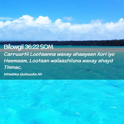 Picture 02 - Bilowgii 36:22 SOM - Carruurtii Lootaanna waxay ahaayeen Xori iyo - Bible Verse Picture