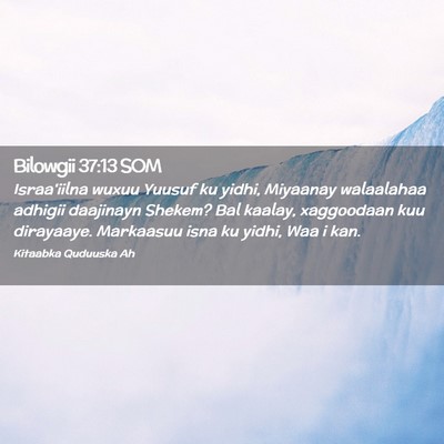 Picture 02 - Bilowgii 37:13 SOM - Israa'iilna wuxuu Yuusuf ku yidhi, Miyaanay - Bible Verse Picture