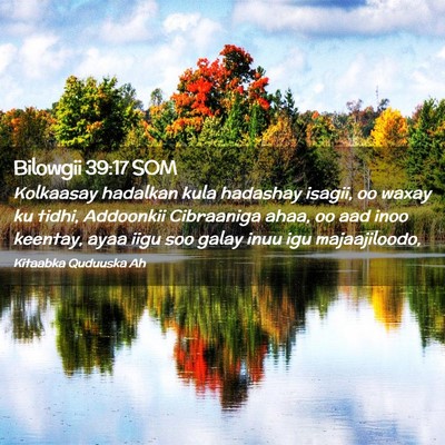 Picture 02 - Bilowgii 39:17 SOM - Kolkaasay hadalkan kula hadashay isagii, oo waxay - Bible Verse Picture
