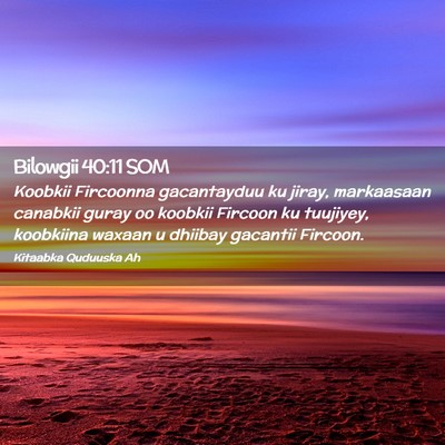 Picture 02 - Bilowgii 40:11 SOM - Koobkii Fircoonna gacantayduu ku jiray, - Bible Verse Picture