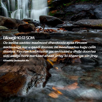 Picture 02 - Bilowgii 40:13 SOM - Oo weliba saddex maalmood dhexdooda ayaa Fircoon - Bible Verse Picture