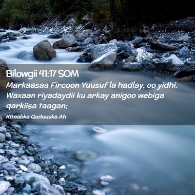 Picture 02 - Bilowgii 41:17 SOM - Markaasaa Fircoon Yuusuf la hadlay, oo yidhi, - Bible Verse Picture
